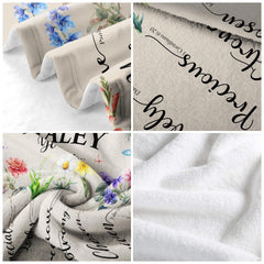 Custom Inspirational Floral Butterfly Bible Verse Blanket
