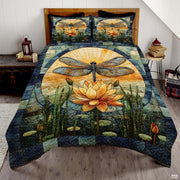 Dragonfly Patchwork Pattern Quilt Set, Animal Style, Dragonfly Quilt