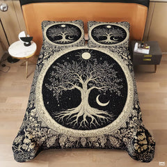 Personalized Vintage Yggdrasil Tree of Life Quilt Sets
