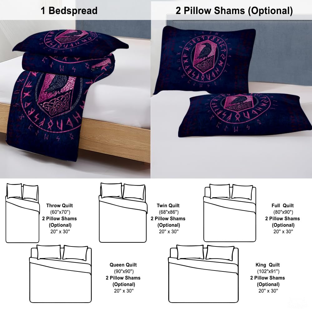 Norse Mythology Raven Centered Within Runic Circle Comforter