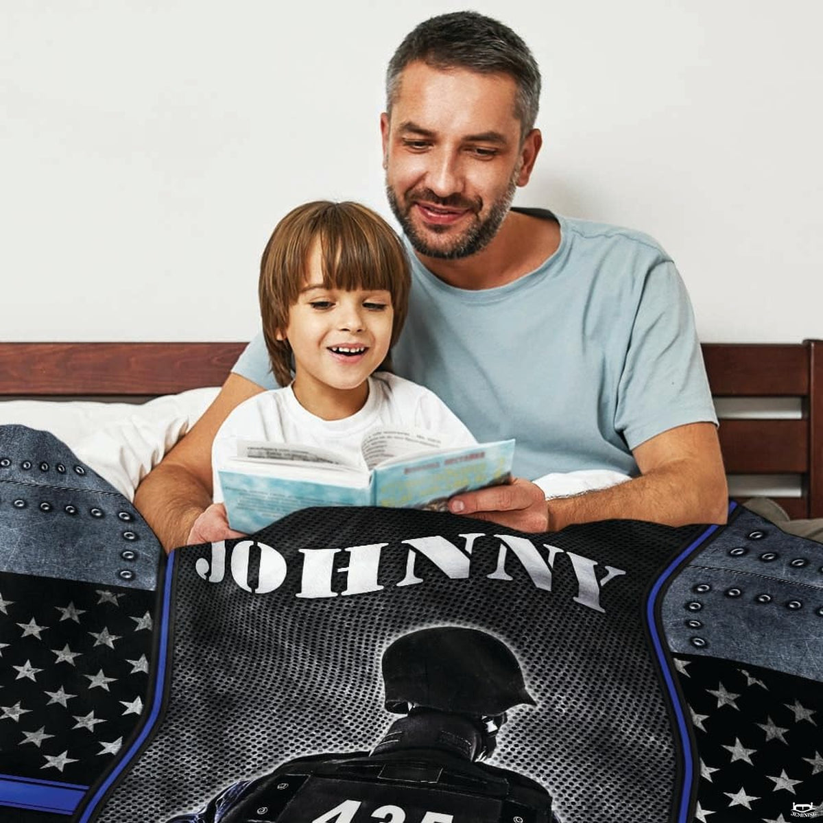 Close view of tactical officer vest and riveted armor graphic blanket