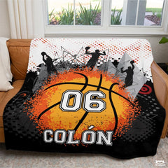 Custom Basketball Players Blanket with Name and Number