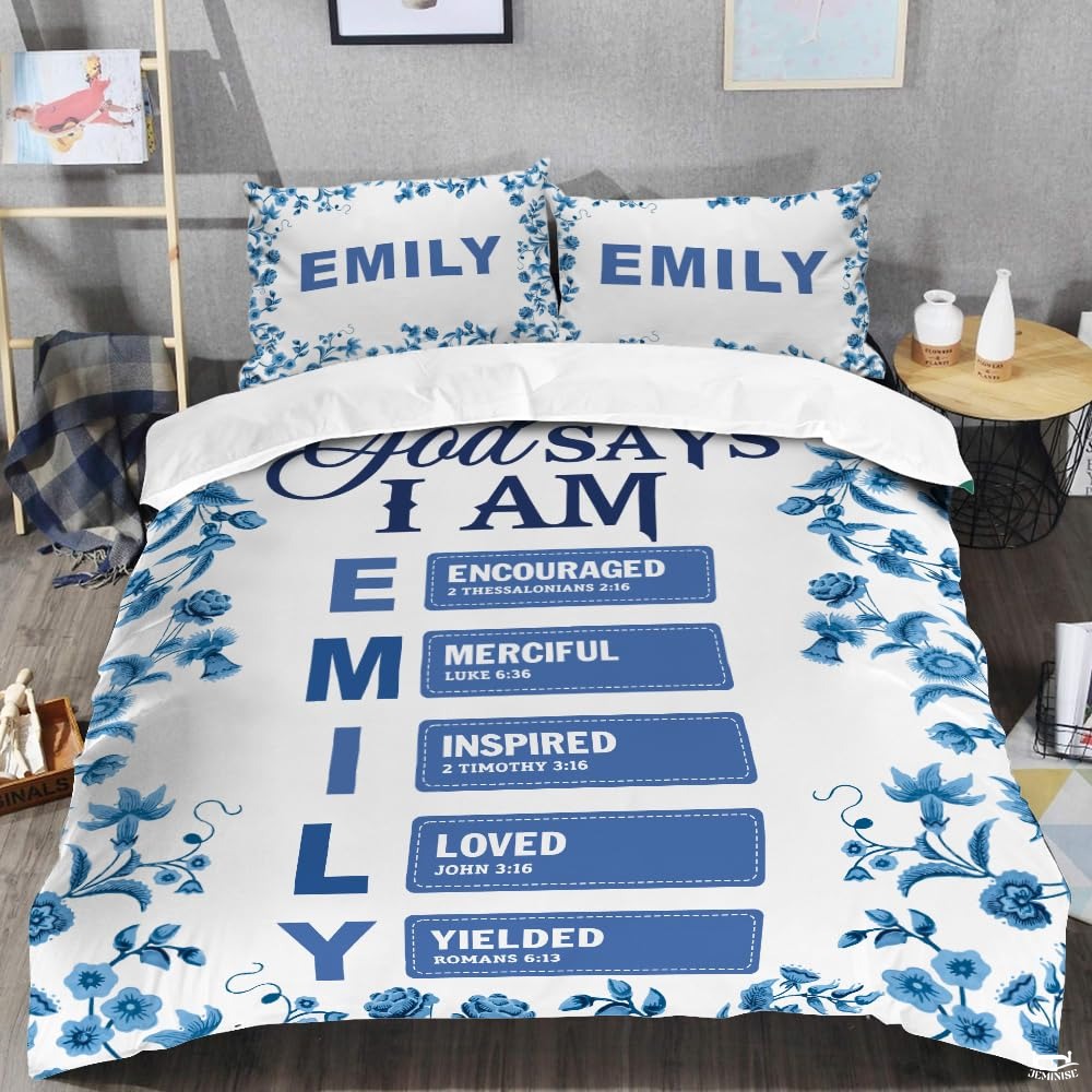 Christian Bedding Set – Inspirational Bible Verse Comforter – Religious Bedding for Women, Faith Gift for Mom, Daughter, Sister, Birthday & Religious Gifts (Christian Art)