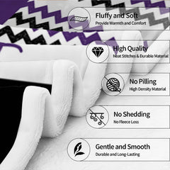 Close-up visual motif of dog paw prints and bone graphics set against bold purple and black striped grid panels.