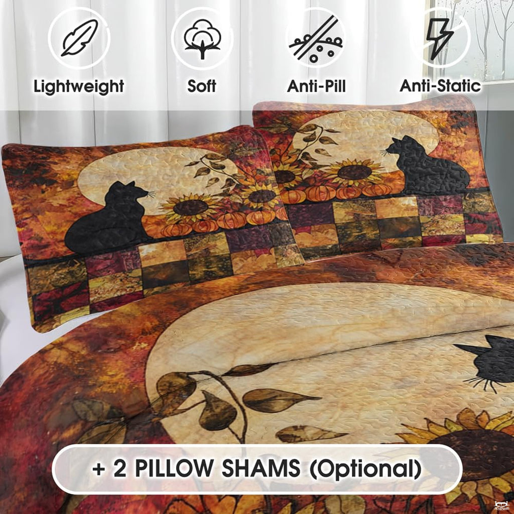 Rustic bedroom styling of copper sienna bedding set arranged on a wooden bed frame with coordinated harvest room decor.