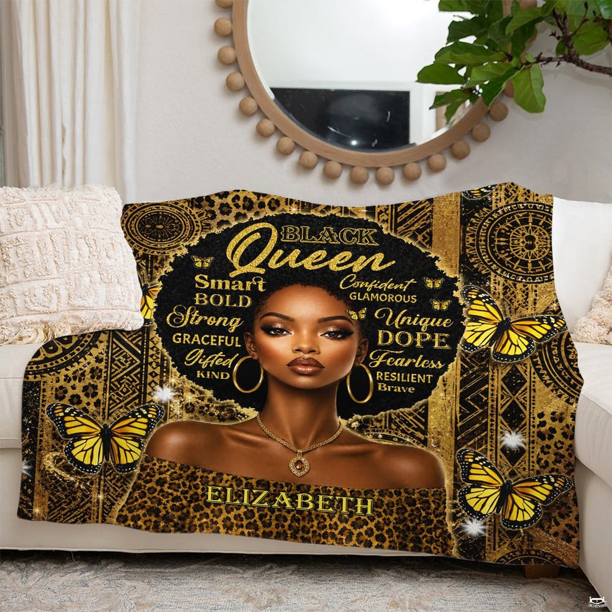 African American bedding sets decorative visual with leopard print details and radiant gold artwork
