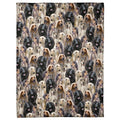 Afghan Hound dog breed blanket featuring an all-over photo collage.