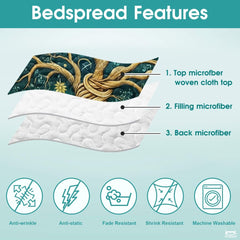Fantasy Nature Tree of Life Quilt Set with Twisted Tree Trunk And Bedroom