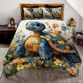 Sea Turtle Pattern Quilt, Animal Patchwork Sea Turtle Quilt Set Patchwork Style, Premium Pattern Quilt Bedspread, Animals Bedding Quilts Gift for Men Women