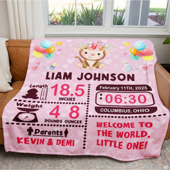 Lifestyle presentation of the baby milestone blanket folded on an armchair.