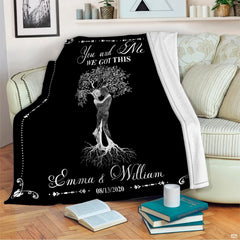 Detailed view of embracing couple silhouette seamlessly merging into deep tree roots and branches.