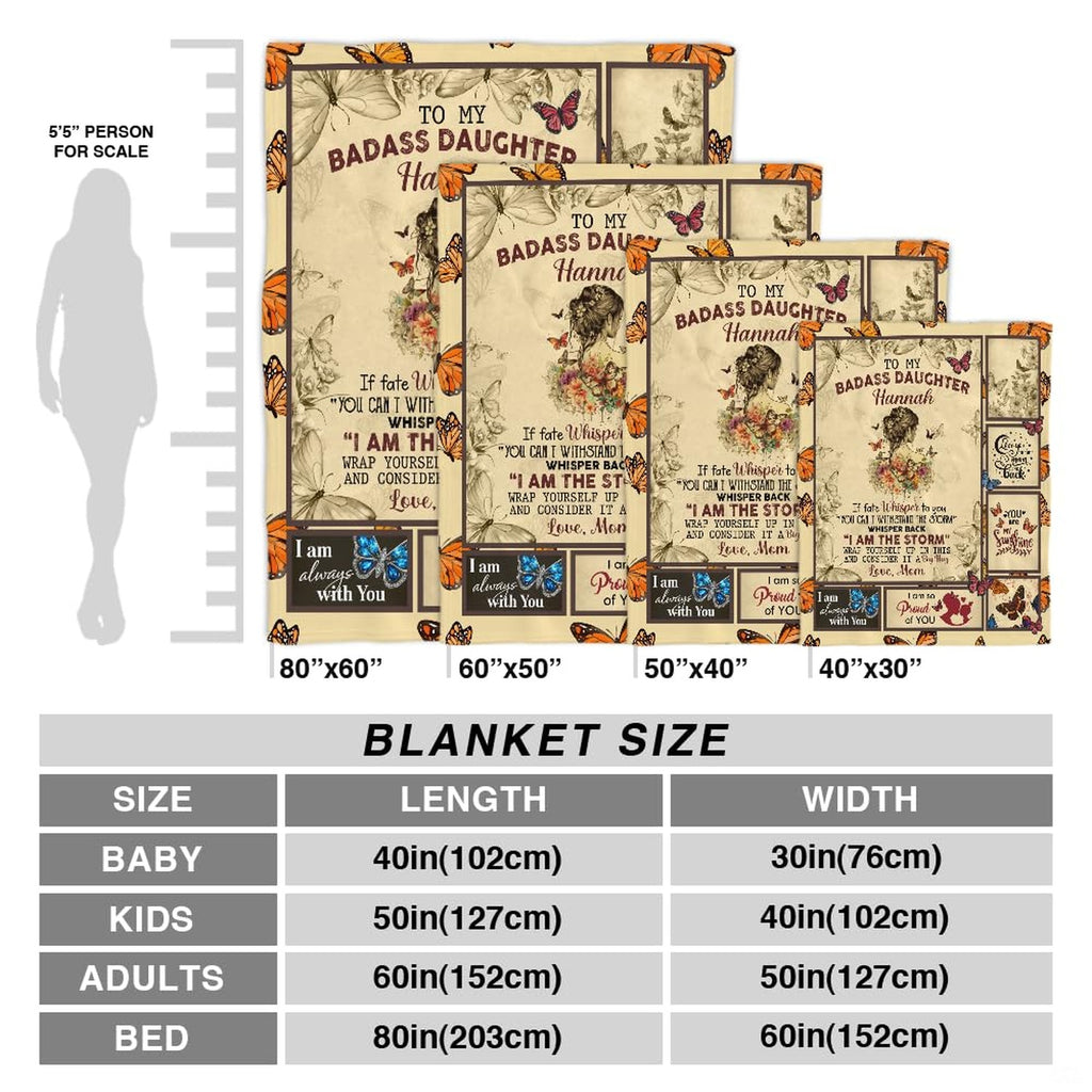 Side view showing warm parchment tones and winged monarch border patterns of the blanket