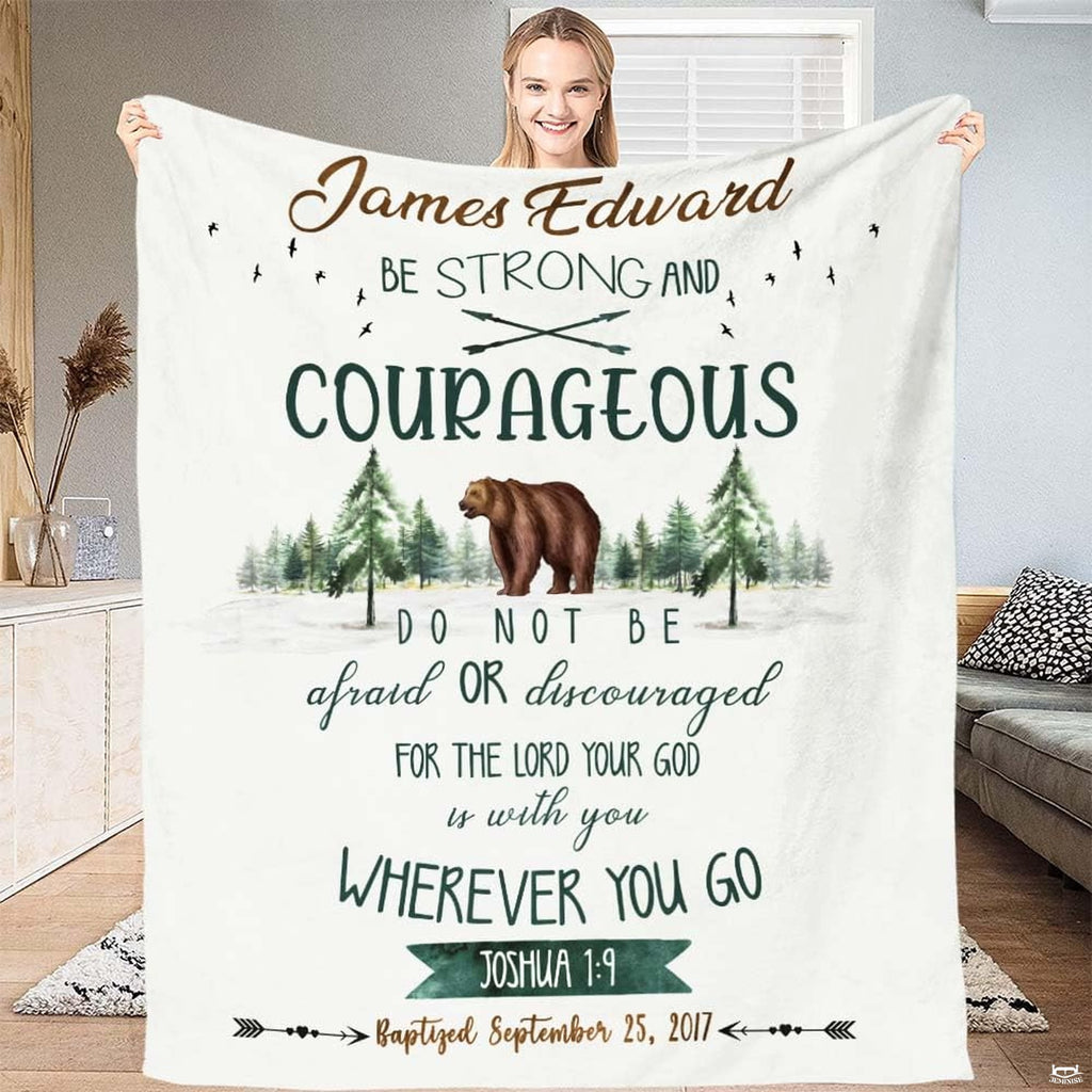 Woodland bear bedding set showcasing a grizzly bear and pine forest watercolor motif.