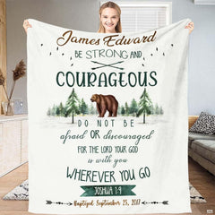 Woodland bear bedding set showcasing a grizzly bear and pine forest watercolor motif.