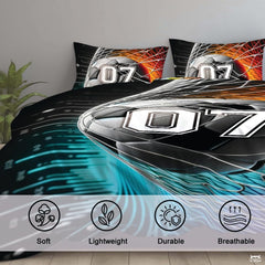 Custom Soccer Ball Net Comforter Set, Machine Washable