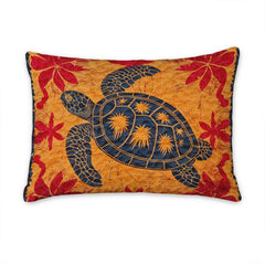 Matching pillowcase detail for coastal bedding set featuring coordinating sea turtle artwork