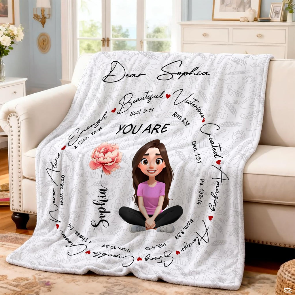 Custom Christian Inspirational Sophia Blanket, Machine Washable