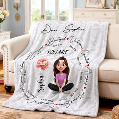 Custom Christian Inspirational Sophia Blanket, Machine Washable
