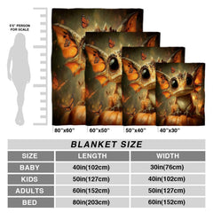 Cute dragon hatchling throw blanket folded neatly on bedroom bench