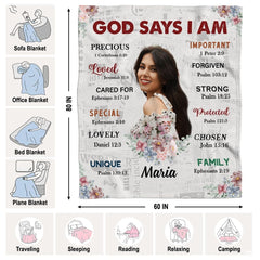 Custom Bible Verse Photo Blanket – Personalized Christian Gift for Her