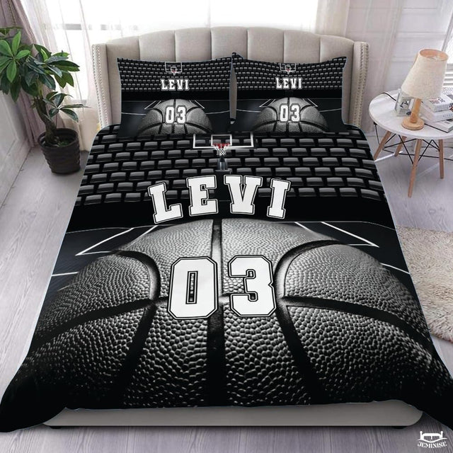 Personalized Basketball Court Perspective Comforter with Name and Number
