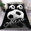 Monochrome black and white football bedding set featuring dynamic gridiron yard lines and athletic football graphics