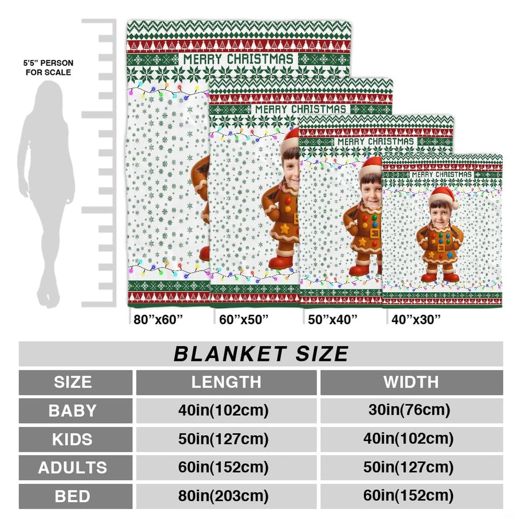 Full layout of gingerbread Santa hat graphic and traditional Fair Isle holiday borders