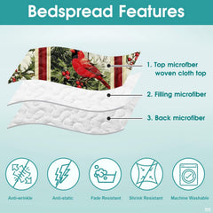 Folded presentation of cardinal bedding set demonstrating sharp graphic print clarity and vivid red color saturation.