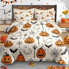 Pamnest Twin Halloween Comforter Set with Sheets, 5 Pieces Evil Bedding