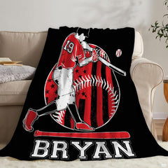 Dynamic patriotic sports baseball graphic bedding set decor angle.