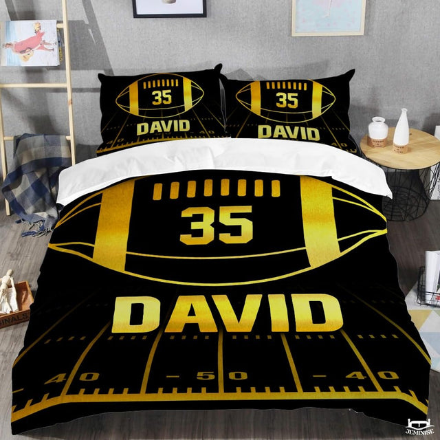 Custom Football Above Yard Lines Perspective Comforter
