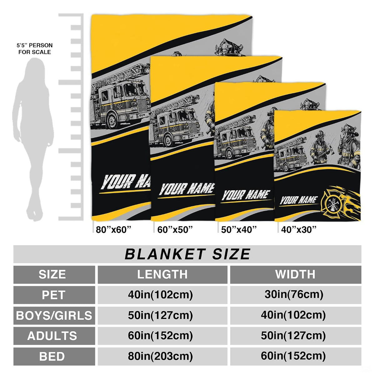 Full layout of yellow and black split composition with firefighter artwork on Blanket.