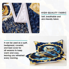 Jeminise Cat Farmhouse Quilt Set, Cozy Animal Bedding