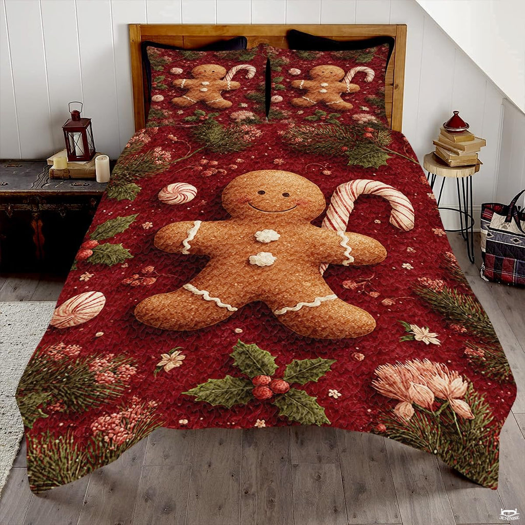 Christmas Bedding Quilt – Soft Microfiber Holiday Bedspread, Lightweight Winter Bedding, Cozy Xmas Quilts for Couch, Bedroom & Seasonal Home Decorations (Christmas Quilt-DS03)