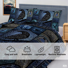 Norse Mythology Raven Within Celtic Knot Frame Quilt