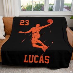 Sports anime slam dunk inspired graphic bedding styled within an energetic bedroom decor aesthetic.
