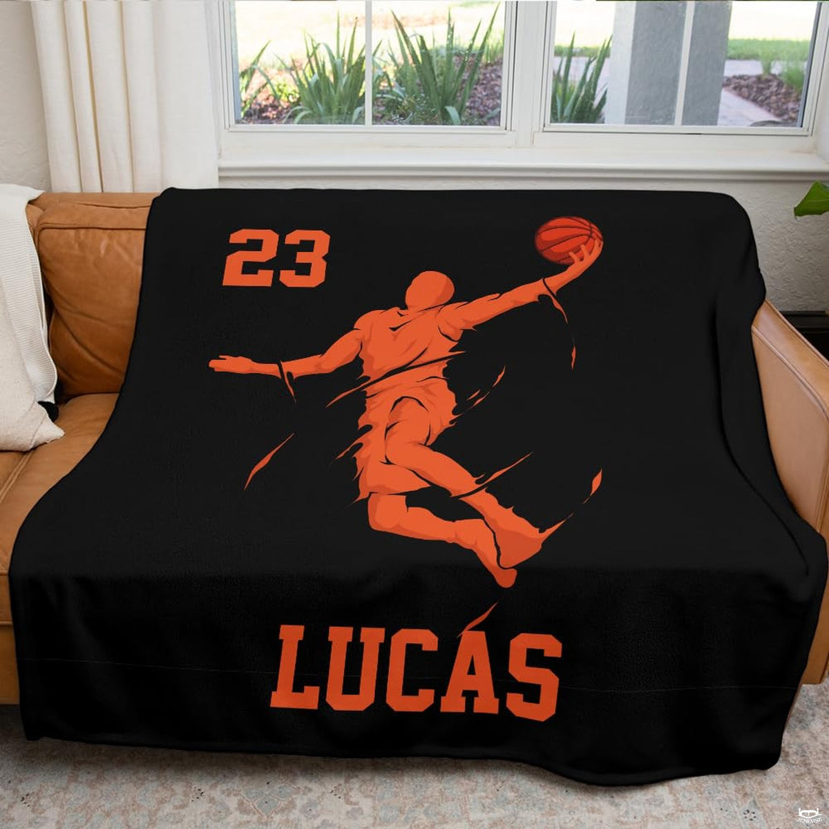 Sports anime slam dunk inspired graphic bedding styled within an energetic bedroom decor aesthetic.