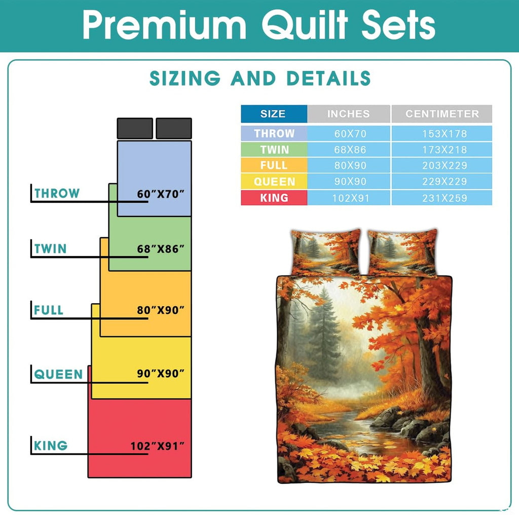 Folded corner view showing flame tangerine and pale sage landscape pattern on autumn bedding
