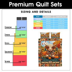 Coordinated pillow sham showcasing Highland cow in vintage truck artwork from the autumn bedding set