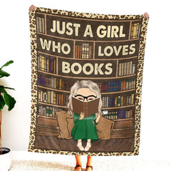 Jeminise Customized Reading Blanket for Book Lovers, Personalized Daughter Gift