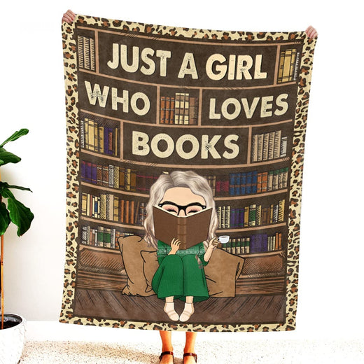 Jeminise Customized Reading Blanket for Book Lovers, Personalized Daughter Gift