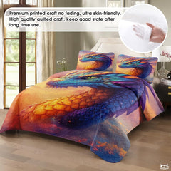 Fantasy Art Fantasy Dragon Comforter Set with Dragon Scales And Bedroom Setting