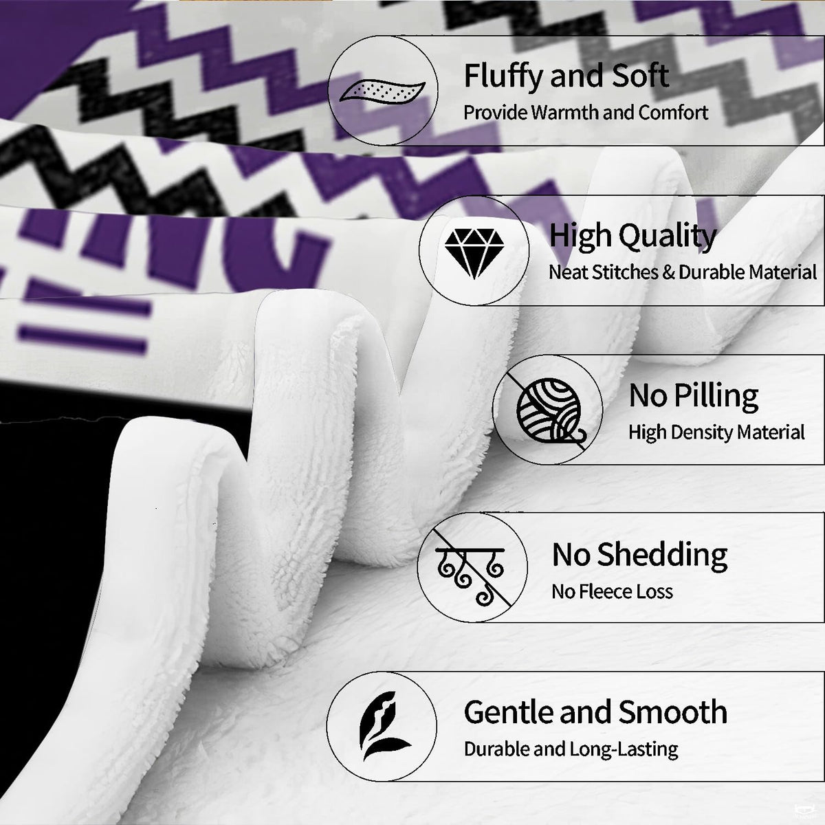 Motorsport graphic bedding set with chevron zig-zag stripes and purple starry night print.