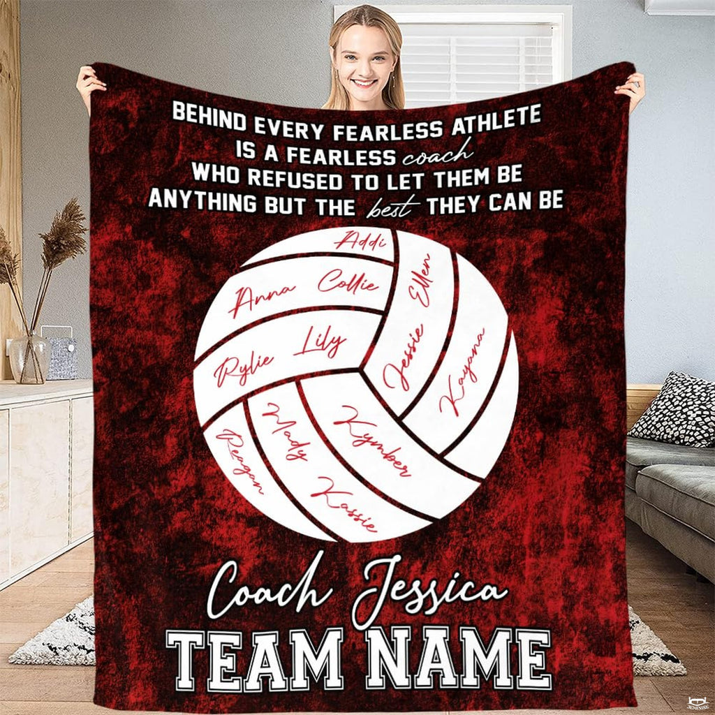 Volleyball bedding set featuring a large ball illustration against a dark red and black grunge graphic backdrop.