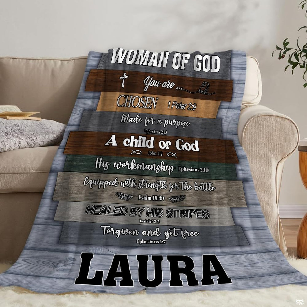 Serene bedroom focal point displaying weathered wood slat imagery in deep walnut, slate, and teal.