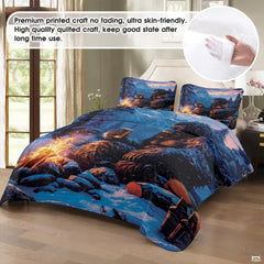 Personalized Bigfoot by Campfire Bedding Quilt Sets