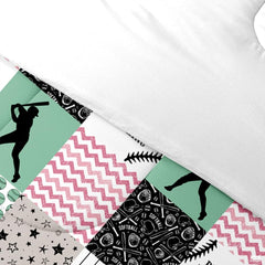 Softball Lover Teal Yellow Bedding – Stylish Sports Theme Comforter for Girls, Women & Teens, Perfect Softball Bedroom Decor in Twin/Queen/King