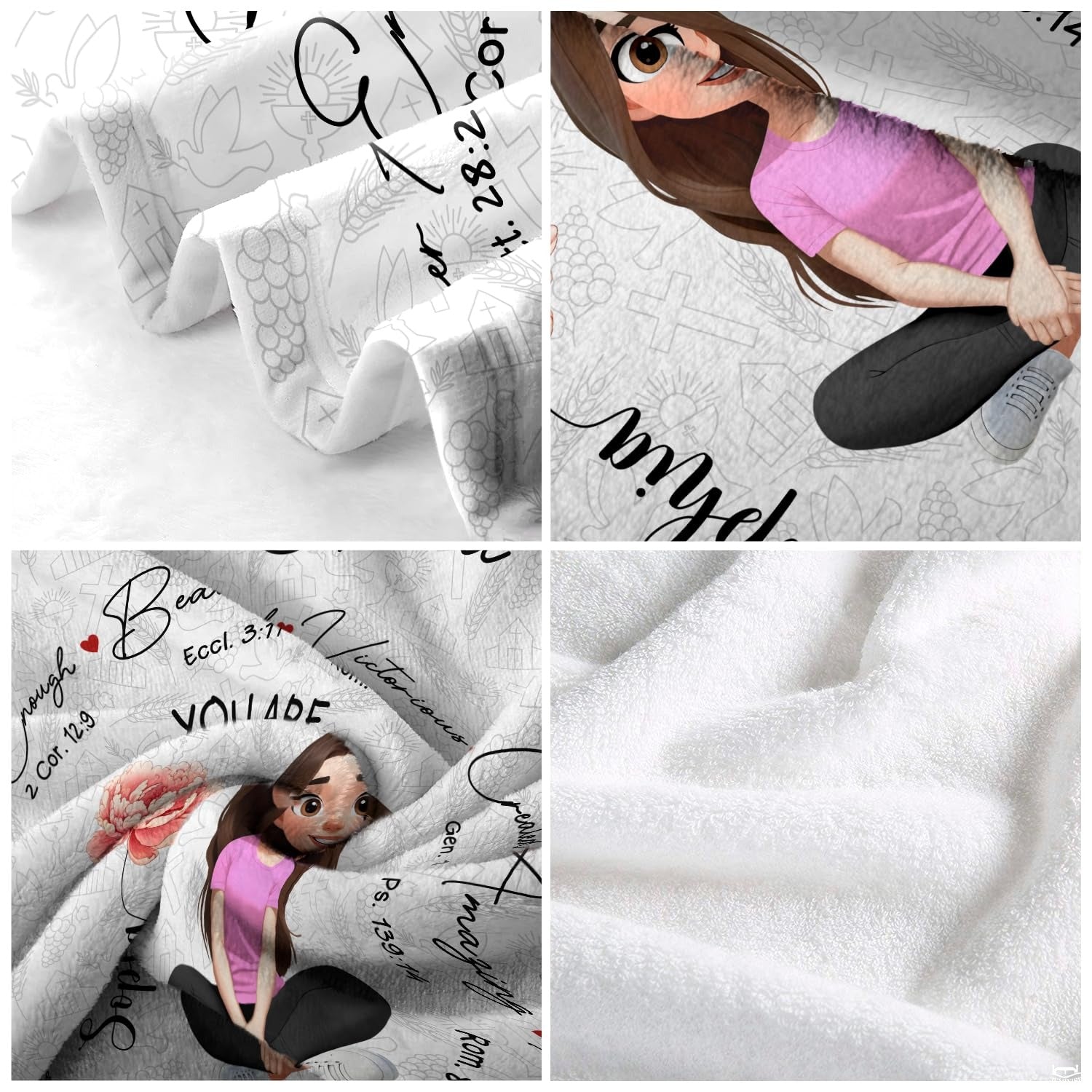 Custom Christian Inspirational Sophia Blanket, Machine Washable