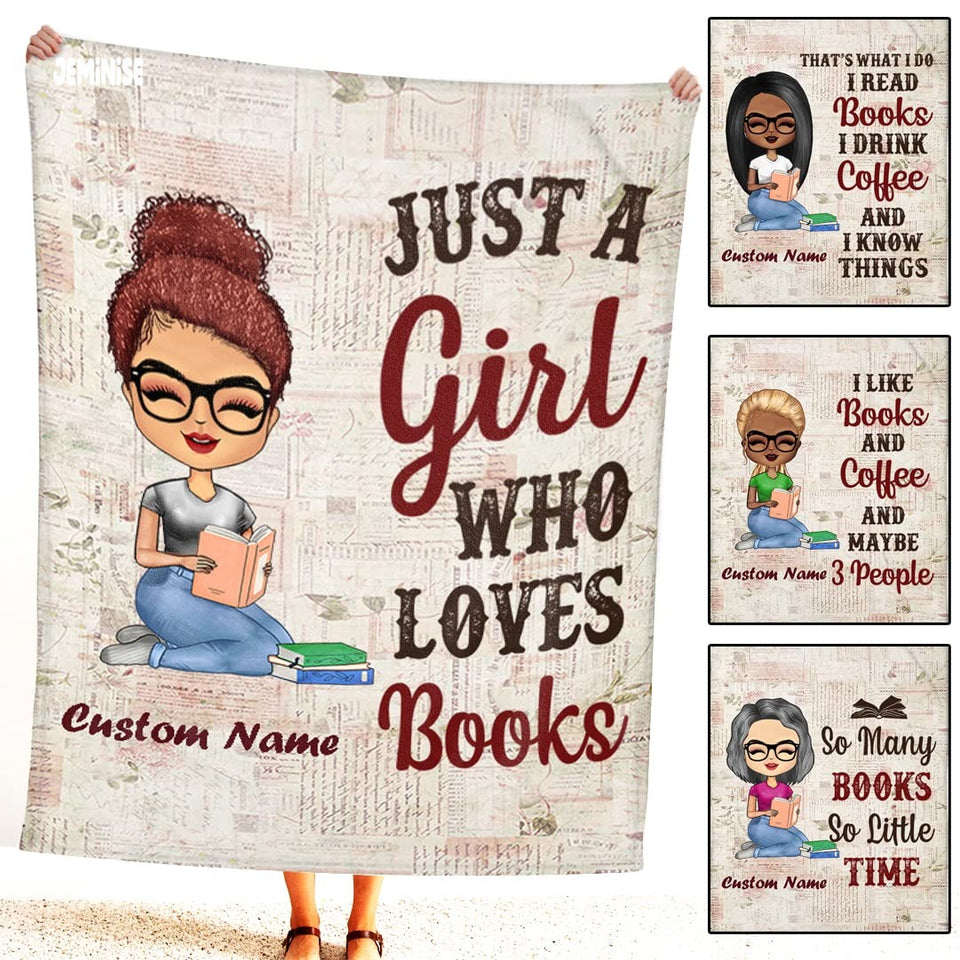 Jeminise Customized Reading Blanket for Book Lovers, Personalized Daughter Gift