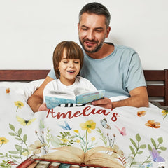 Personalized Just A Girl Who Loves Books Blanket - Custom Name Book